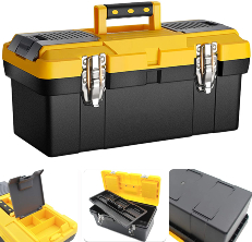 Stalwart 18-Compartment and Removable Tray Portable Tool Box