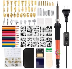 IVSUN 116pcs Wood Burning Kit, Professional Wood Burning Tool with Soldering, DIY Creative Tools Adjustable Temperature 220~480°C Wood Burner