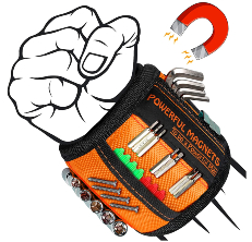 RAK Magnetic Wristband with Strong Magnets for Holding Screws, Nails, Drill Bits