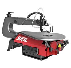 Red and grey scroll saw from Skil on a white background.