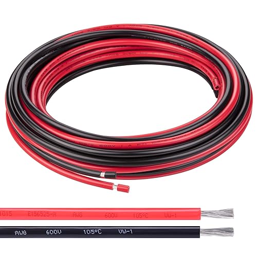 10 GAUGE WIRE RED & BLACK POWER GROUND 50 FT EACH PRIMARY STRANDED