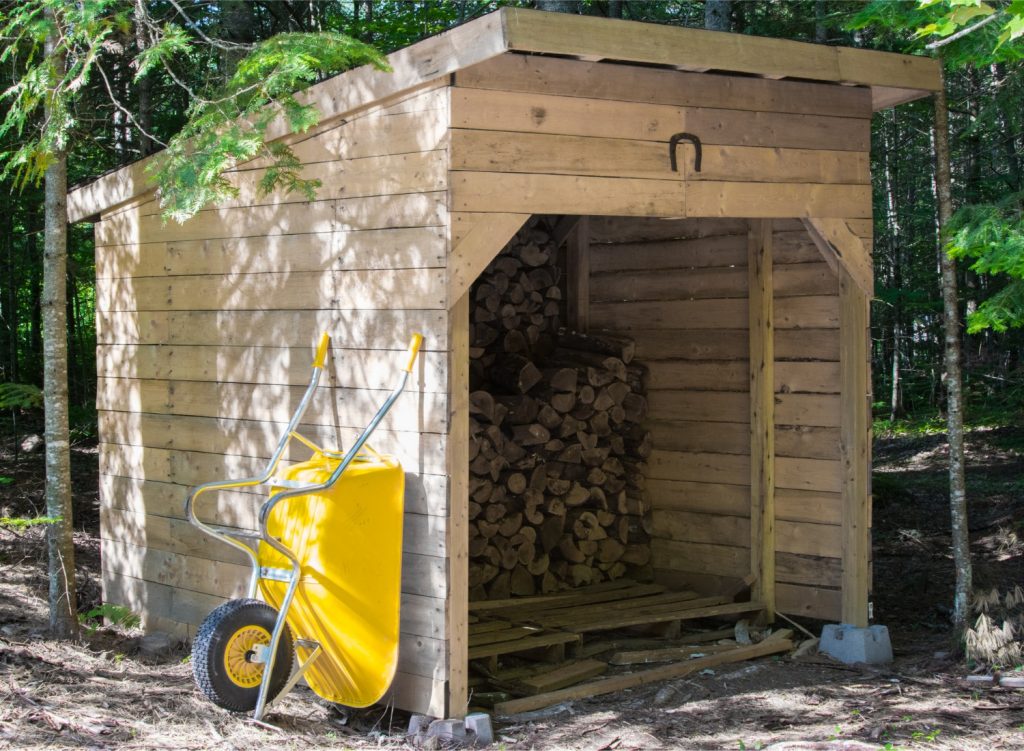 Outdoor wood shed
